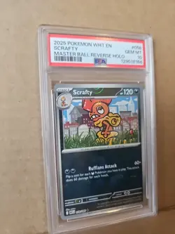 Pokemon White Flare Scrafty #058/086 Master Ball Reverse Holo PSA 10 Gem Mt - Image 2