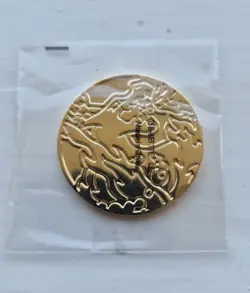 Pokemon TCG Mega Charizard Ultra Premium Collection Metal Gold Coin Collectible - Image 1