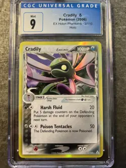 Pokemon EX Holon Phantoms Cradily Delta Species Holo 2/110 CGC 9 Mint - Image 1