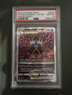 2023 Pokemon Sword & Shield Crown Zenith #GG52 Hisuian Samurott VSTAR PSA 10 - Image 1
