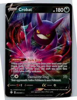 Crobat V - Shining Fates 044/072 - Ultra Rare - NM Pokemon TCG - Image 1