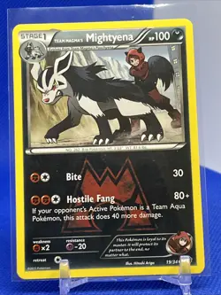 Pokemon Team Magma's Mightyena 19/34 Double Crisis Common - Image 1