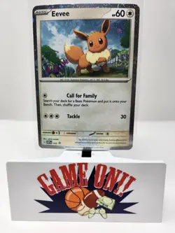Pokemon Eevee 043 Scarlet Violet Black Star Promo Cosmos Holo LP sc - Image 1