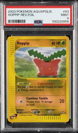 2003 POKEMON AQUAPOLIS #83 HOPPIP-REVERSE FOIL PSA 9 - Image 1