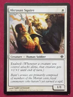 Magic The Gathering SHARDS OF ALARA AKRASAN SQUIRE white card MTG - Image 1