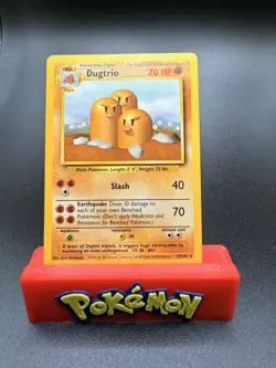 Dugtrio 19/102 Base Set Rare Pokemon TCG Trading Card LP+ Non-holo - Image 1