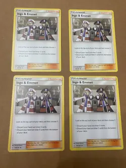 Pokemon Team Up Ingo & Emmet 144/181 Cards 4x Playset x4 Uncommon LP - Image 1
