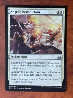 Angelic Benediction MTG Magic the Gathering Card NM Near Mint DVD - Image 1
