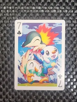 Cyndaquil Piplup Rowlet Pokemon Poker Card Pokemon Playing Card NM Seven Clubs - Image 1
