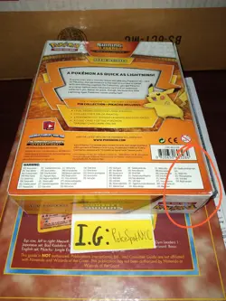 Pokemon 2017 Shining Legends Pikachu Pin Collection Box Sealed Slightly Wore - Image 2