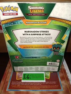 Pokemon 2017 Shining Legends Marshadow Pin Collection Box Sealed Slightly Wore - Image 3
