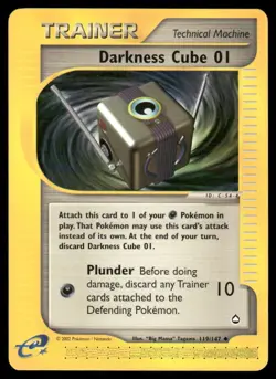 Pokemon Cards Darkness Cube 119/147 Aquapolis WOTC Uncommon NM - Image 1