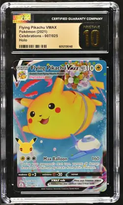 CGC 10 Pristine Flying Pikachu VMAX 007/025 Celebrations 25th Pokemon Card - Image 1