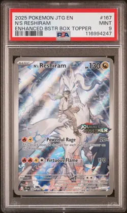 Pokemon TCG N's Reshiram Stamped Promo Holo Card 167/159 SV09 Journey Together - Image 1