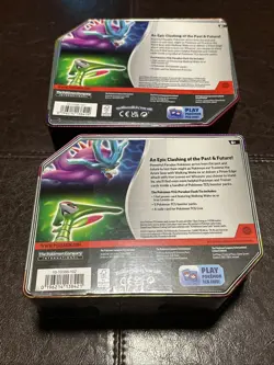 Pokemon TCG Paradox Clash EX Walking Wake Iron Leaves Sealed Set of 2 Tins - Image 2