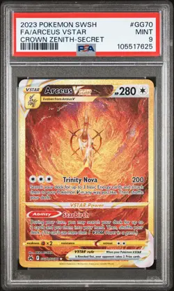 Arceus Vstar GG70/GG70 Secret Sword Shield Crown Zenith Pokemon PSA 9 - Image 1