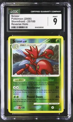 CGC 9 MINT Scizor 2008 Stormfront 25/100 Reverse Holo Pokemon Card psa - Image 1