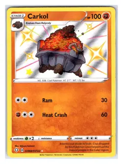 Pokemon TCG - Carkol - Shining Fates: Shiny Vault SV068/SV122 Shiny Holo Rare - Image 1