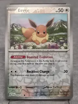Eevee 143/191 Common Reverse Holo - Pokemon TCG S&V Surging Sparks - NM - Image 1