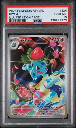 2025 POKEMON MEG EN-MEGA EVOLUTION ILLUSTRATION RARE #134 IVYSAUR PSA 10 - Image 1
