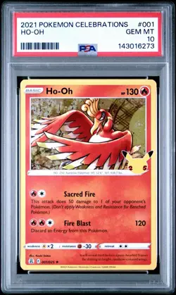 2021 POKEMON CELEBRATIONS #001 HO-OH PSA 10 - POP 179 - Image 1