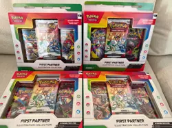 (4) New! 2026 Pokemon First Partner Illustration Collection Series 1 Boxes - Image 1