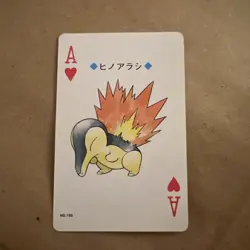 1999 - 2000 Pokemon Gold Poker Playing Card Ace Of Hearts #155 Cyndaquil B - Image 1