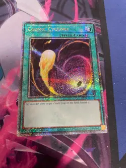 YUGIOH - COSMIC CYCLONE - QUARTER CENTURY SECRET RARE - 1ST ED - RA02 NM - Image 1