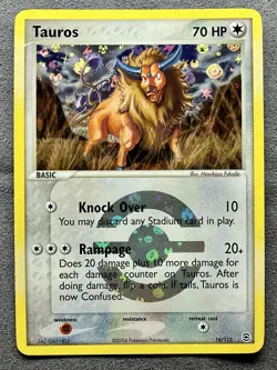 Pokemon TCG Tauros Card 16/112 EX FireRed LeafGreen Reverse Holo NM - Image 1