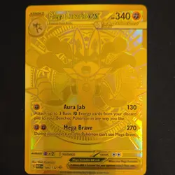 Pokemon Mega Lucario EX Full Art Foil Gold 340 HP Fighting Card - Image 3