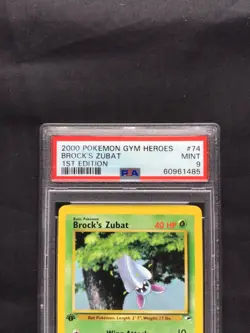 Pokemon Cards: Gym Heroes 1st Edition Common: Brock's Zubat 74/132 PSA 9 - Image 3