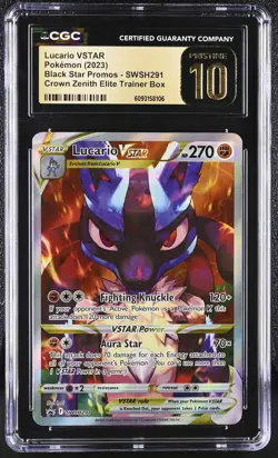 CGC 10 Pristine Lucario Vstar Swsh291 Crown Zenith Elite Trainer Box Pokemon - Image 1