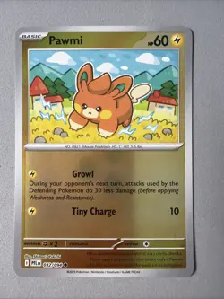 Pokemon TCG * Phantasmal Flames * 32/94 Pawmi REVERSE HOLO Common * FRESH PK - Image 1