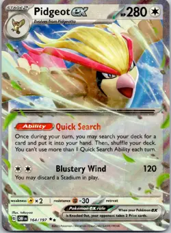 Pidgeot ex 164/197 Obsidian Flames Pokemon Near Mint - Image 1