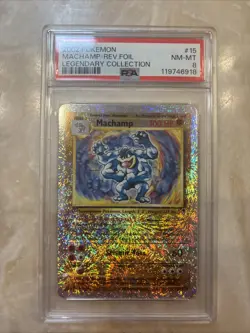 2002 Pokemon Legendary Collection Reverse Holo Machamp PSA 8 NM-MT - Image 1
