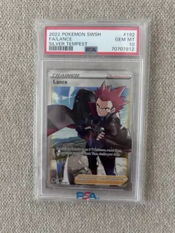 2022 Pokemon Sword & Shield Silver Tempest #192 Full Art Lance PSA 10 - Image 1