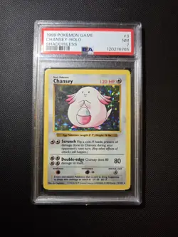 Chansey Pokemon Game 3/102 Base Set (Shadowless) Holo - PSA 7 - Image 1