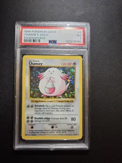 Chansey Pokemon Game 3/102 Base Set (Shadowless) Holo - PSA 7 - Image 2
