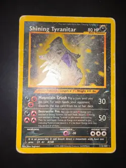 Pokemon Shining Tyranitar Neo Destiny Unlimited Holo Secret Rare #113 ENG - Image 2