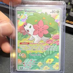 Pokemon TCG Shaymin 185/182 Sv10 Destined Rivals Illustration Rare Holo 80HP - Image 1
