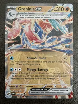 Pokemon Twilight Masquerade Greninja ex METAL GameStop Promo 106/167 (NM) - Image 1