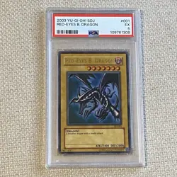 2003 PSA 5 YuGiOh Red-Eyes Black Dragon SDJ-001 Starter Deck Joey - Image 1