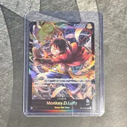Bandai One Piece CCG Monkey D. Luffy ST14-001 Foil Leader 5000 Power 3d2y Card - Image 1