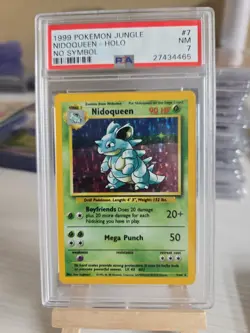 1999 Pokemon Nidoqueen 07/64 Jungle Holo Super Rare NO SYMBOL CARD PSA 7 - Image 1