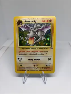 1999 Pokemon Card Fossil Aerodactyl #1/62 Rare Holo WOTC - Image 1