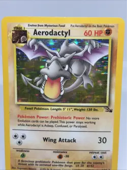 1999 Pokemon Card Fossil Aerodactyl #1/62 Rare Holo WOTC - Image 2