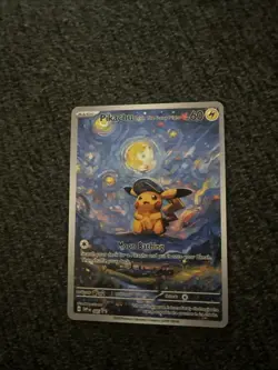 Pikachu with Starry Night Pokemon Card TCG DIY - Image 1