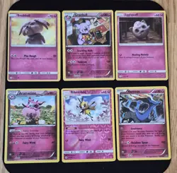 Pokemon TCG Fairy Type Card Lot 6 Cards-Aromatisse-Ribombee-jigglypuff-Snubbull- - Image 1