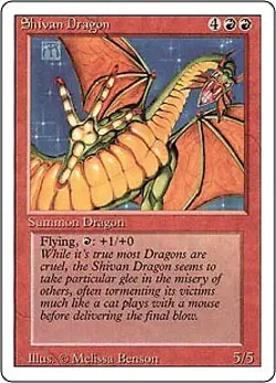 Magic MTG - Dragon shivan - Revised - 3eme Edition - POOR - FR - Image 1