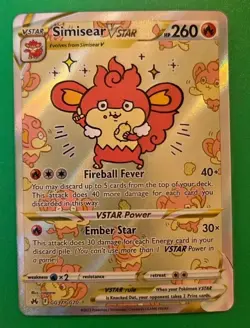 Simisear VSTAR Crown Zenith Galarian Gallery GG37 Ultra Rare Pokemon TCG N/MINT - Image 1
